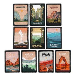 National Park Patches Embroidered | Iron or Sew On | Minimalist Style Art | 3